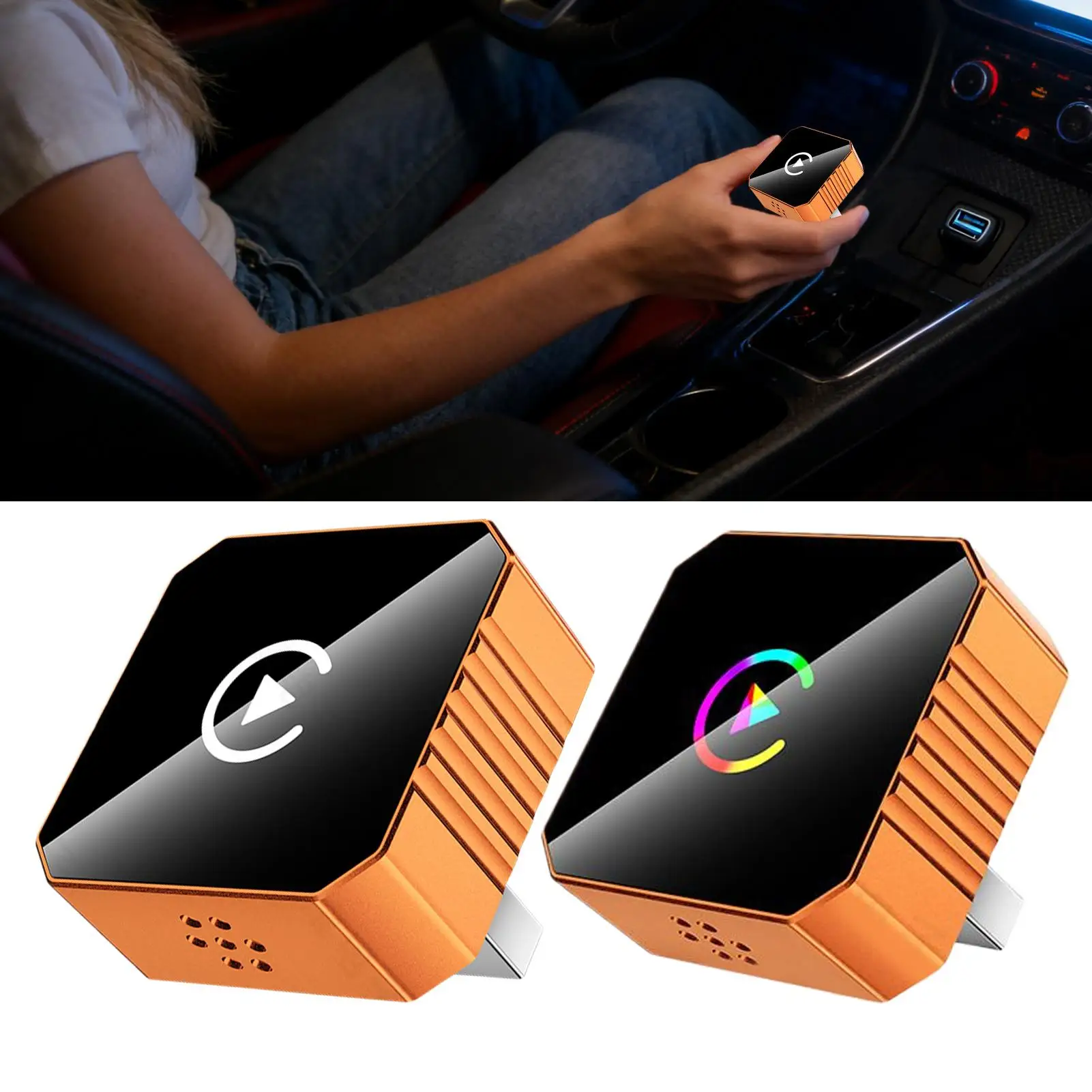 

Универсальный беспроводной адаптер Carplay 2 в 1 и беспроводной адаптер Android Auto, Wi-Fi 5 ГГц Type-C/USB Plug Play Carplay Wireless