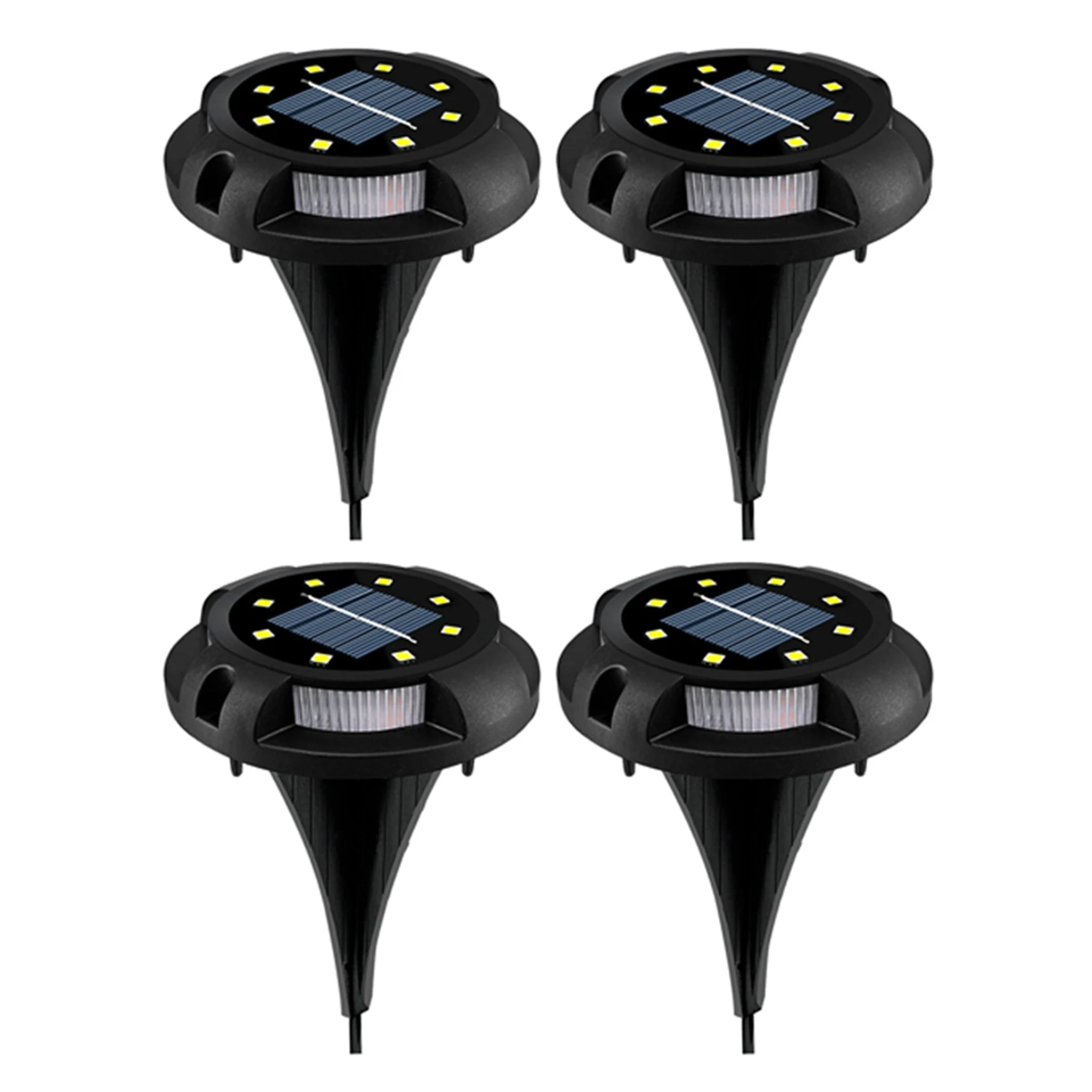 

4Pack 12 LED Solar Buried Disk Light Outdoor Garden Under Ground Lamp Solar Ground Lights Outdoor for Landscape Lawn A