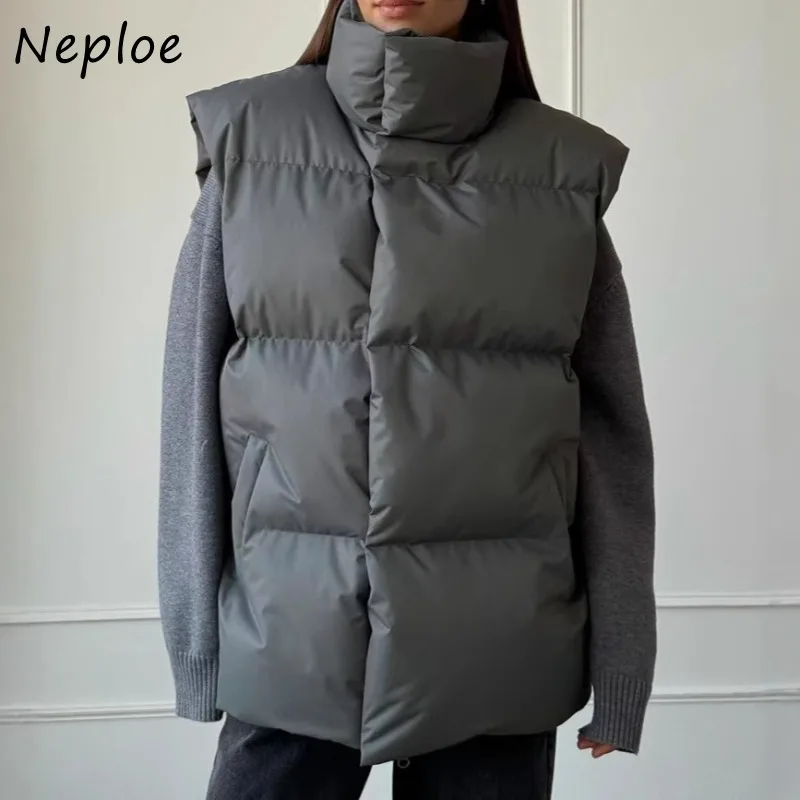

Neploe воротник-стойка High Street пальто премиум-класса свободная уличная одежда персонализированный европейский укороченный топ на молнии теплые женские свободные простые верхняя одежда