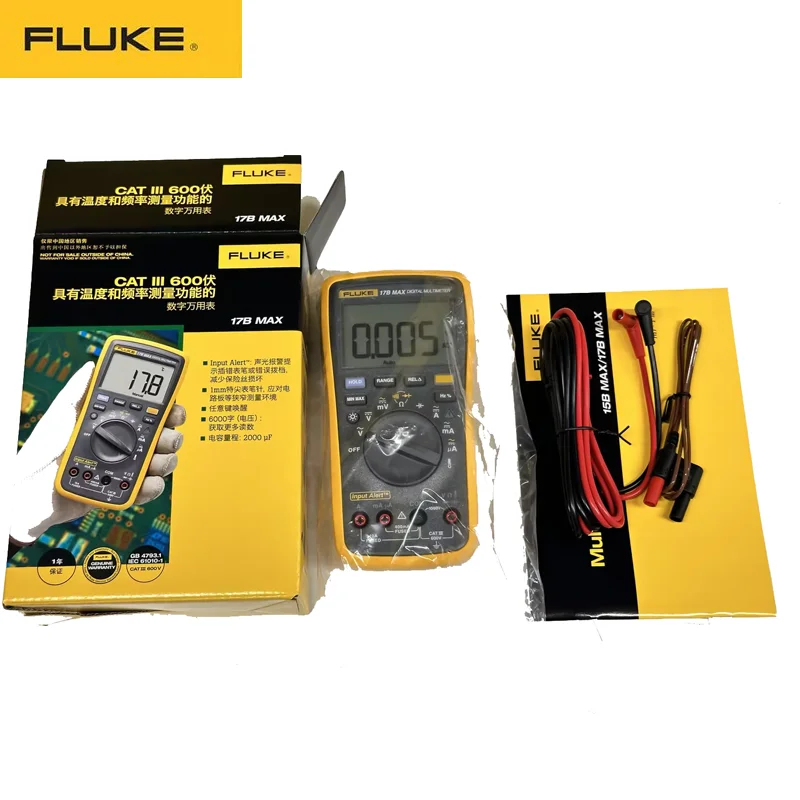 Fluke 15BMAX/17B MAX Digital Automatic Multimeter Digital AC/DC Digital Vlotage Auto Range Multimeter With Temperature