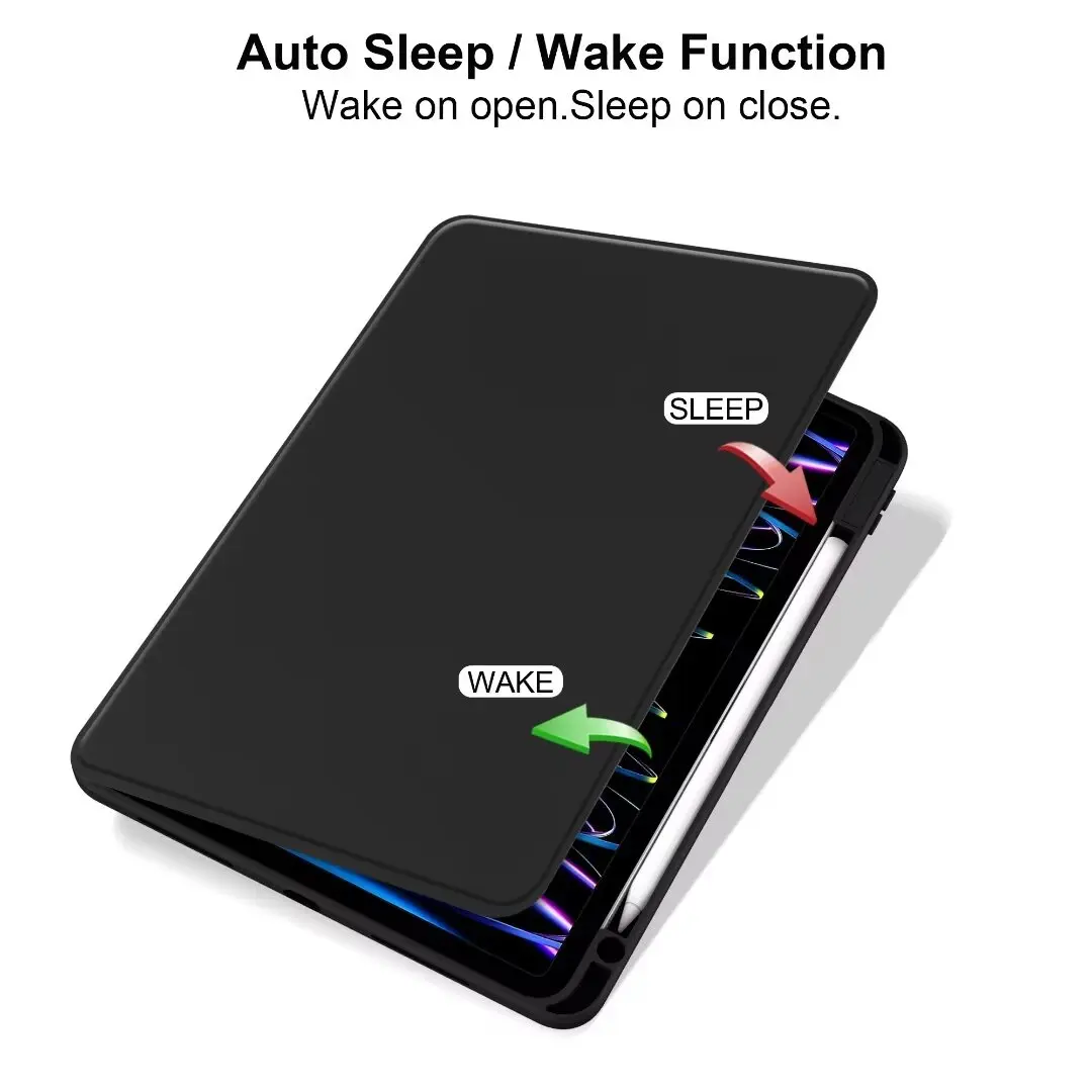 Capa protetora de couro PU para APPLE, capa com função de despertar automático, iPad Pro 11, iPad Mini 4, 5, 6, 10th Generation, 2020