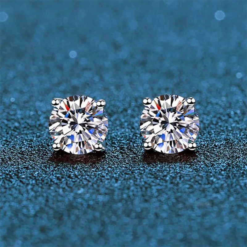 

0.1-3Ct 100% Tested Moissanite Earrings for Men and Women S925 Silver Plated Platinum Bridal Wedding Diamond Earrings Gra