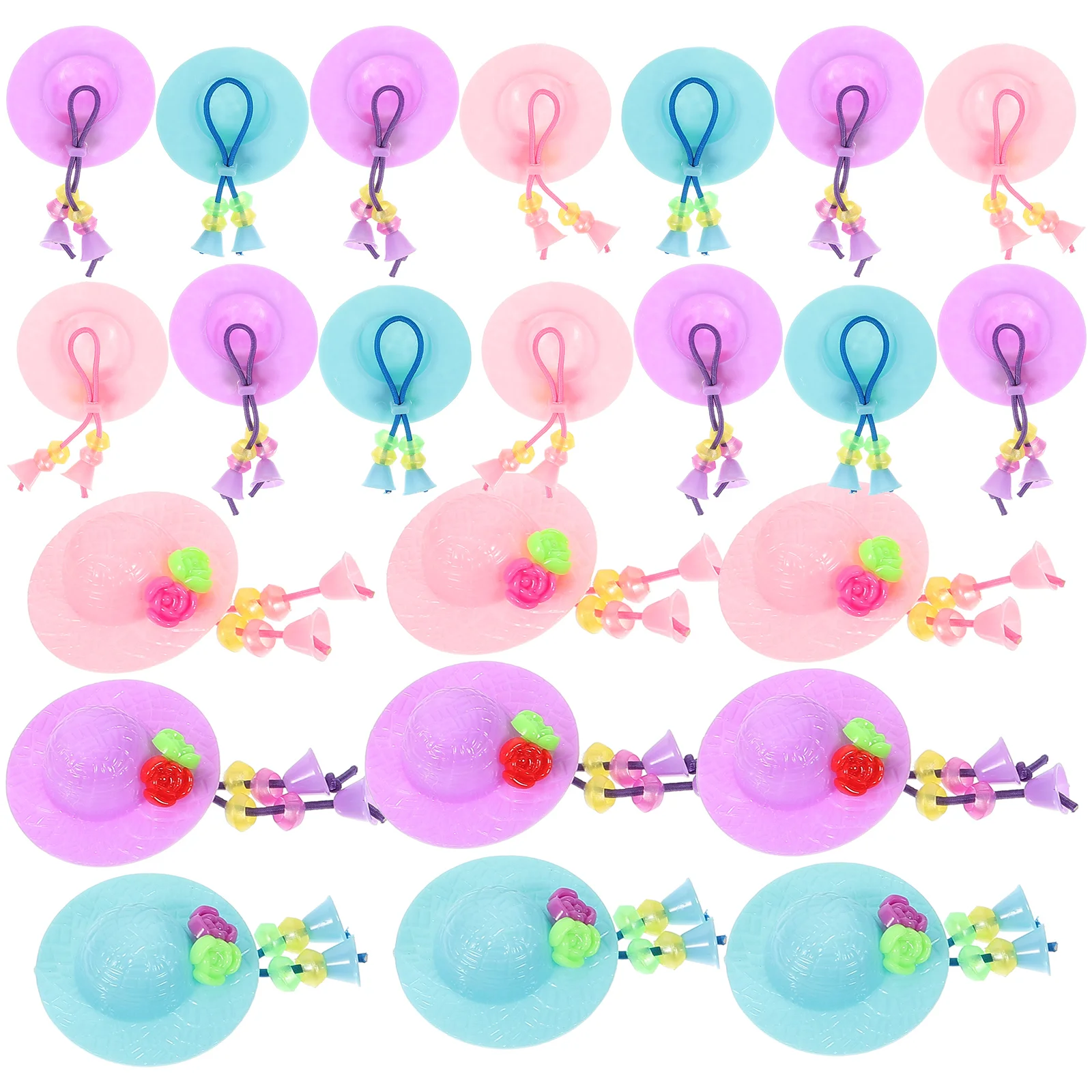 

30pcs Hats Cake Decor Accessories Macaron Colors Plastic Cowboy Hat Model Props for DIY Crafts Miniature Display