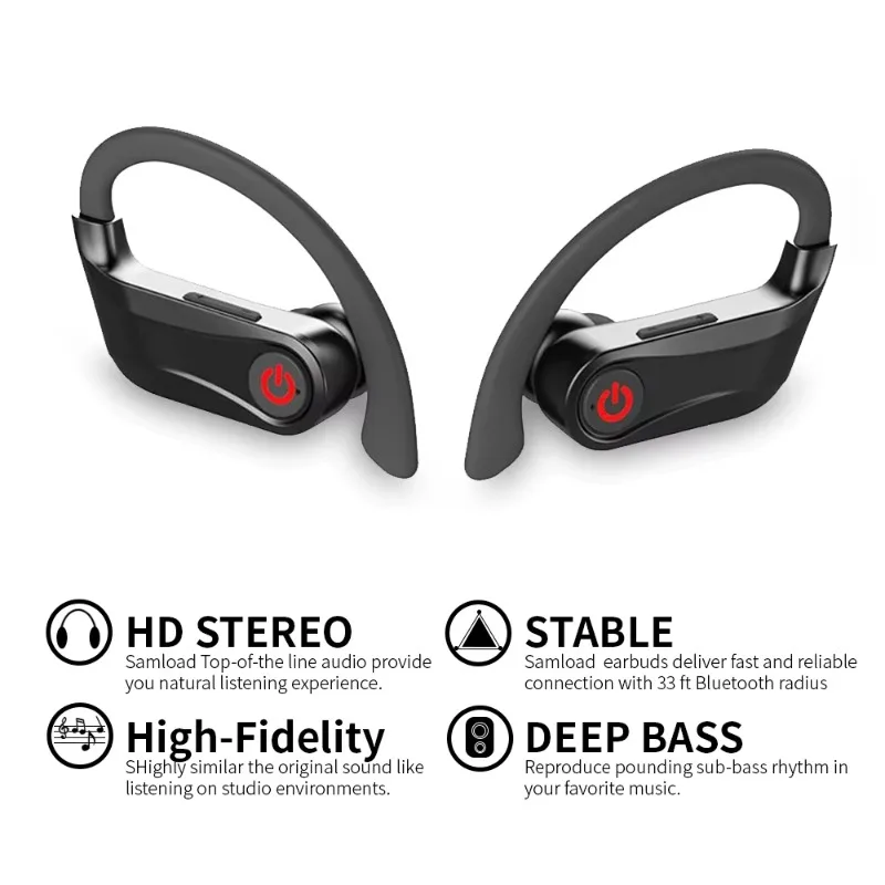 Professional Gaming wireless 5.0 TWS Earbud Phone Wireless  Headset Case Sillicon Earhook for iPhone, Android Cellphone image 2