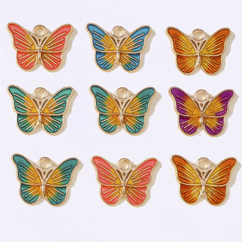 

Duarte 20Pcs/Lot Cute Colorful Enamel Animal Butterfly Charms Pendants for Jewelry Making DIY Drop Earrings Necklace Accessories