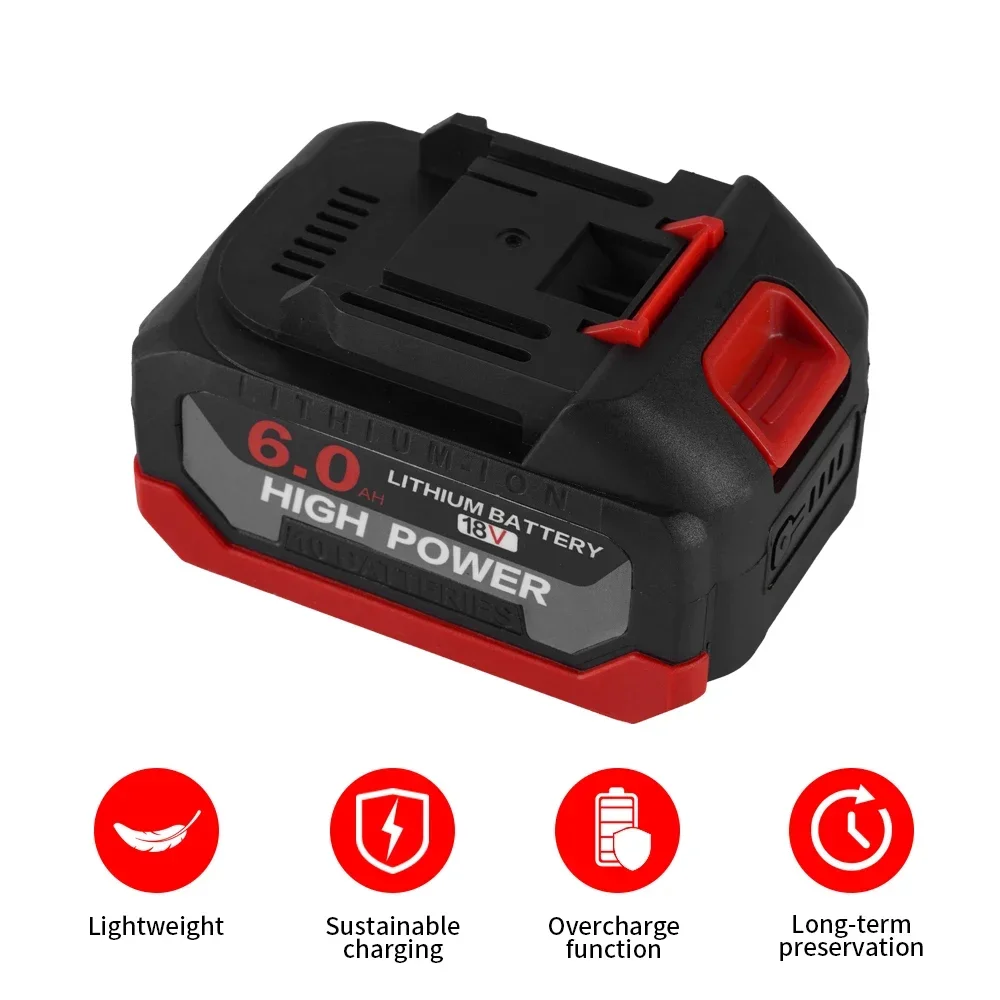 Rechargeable 18V 6.0Ah Lithium Ion With Charger With Display High Capacity For Makita Electric Chain Saw Power Tool Battery