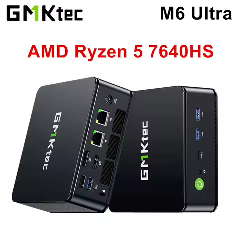 GMKtec Nucbox Gaming Mini PC M6 Ultra AMD Ryzen 5 7640HS USB4 2*DDR5 2*PCIE SSD 2*2.5G NUC Desktop Computer Windows 11 WiFi6E