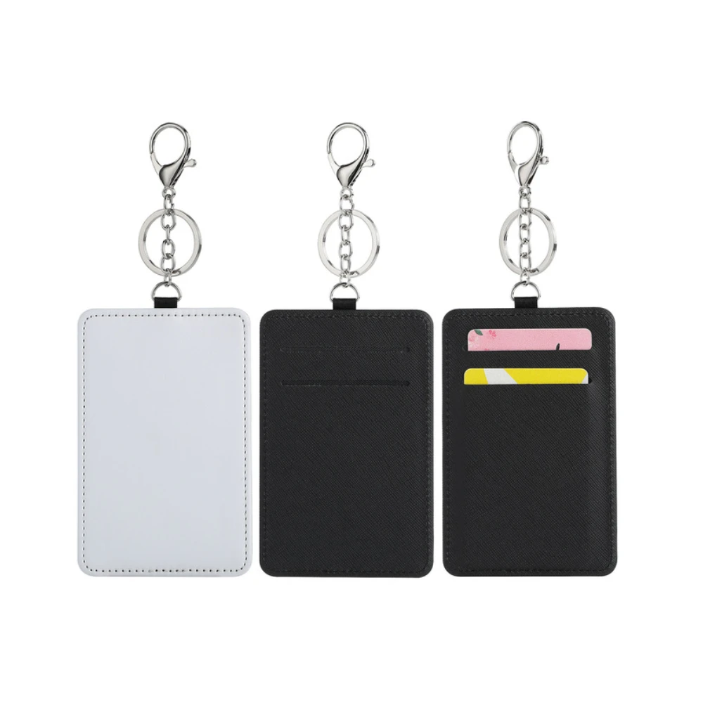 Support for Personalized Credit Card Protective Cover Holder Sublimation Blanks PU Leather luggage tags keychain card tag