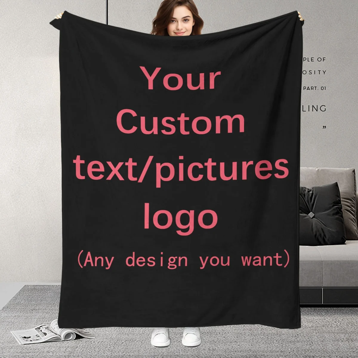 

1pc Custom Digital Flannel Fleece Blanket, Personalized With Various Images, Gift For Girls, Boys, Adults, Travel - Warm Throw