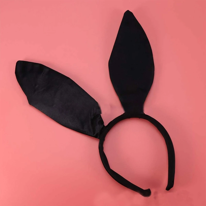 Bunny Headbands Set Cute Rabbit Ears Headwear Tail Bowtie Kawaii Hair Hoop Gift 2022 trend