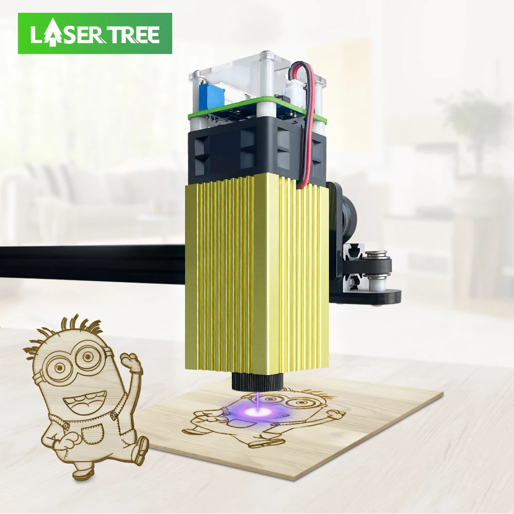 LASER TREE 450nm 5W 4W cabezal láser de enfoque ajustable para CNC, grabador láser, cortador, herramientas y accesorios de carpintería