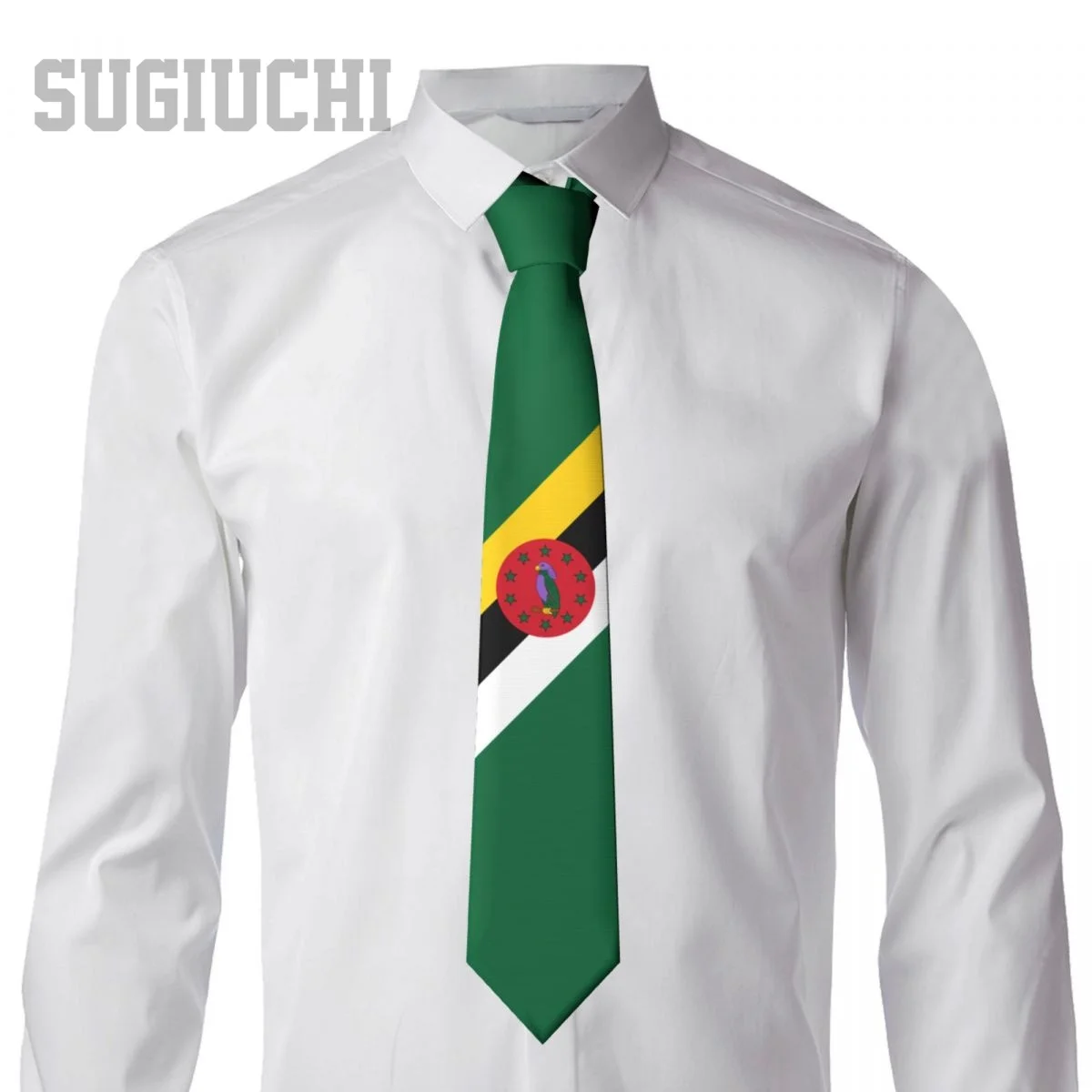 Dominica Flag Emblem Men Women Neck Ties Casual Plaid Tie Suits Slim Wedding Party Business Necktie Gravatas