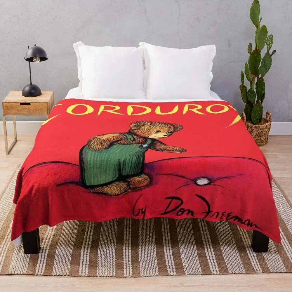 

Corduroy Bear classic cover illustration Throw Blanket Retros manga Soft Beds Beach Blankets
