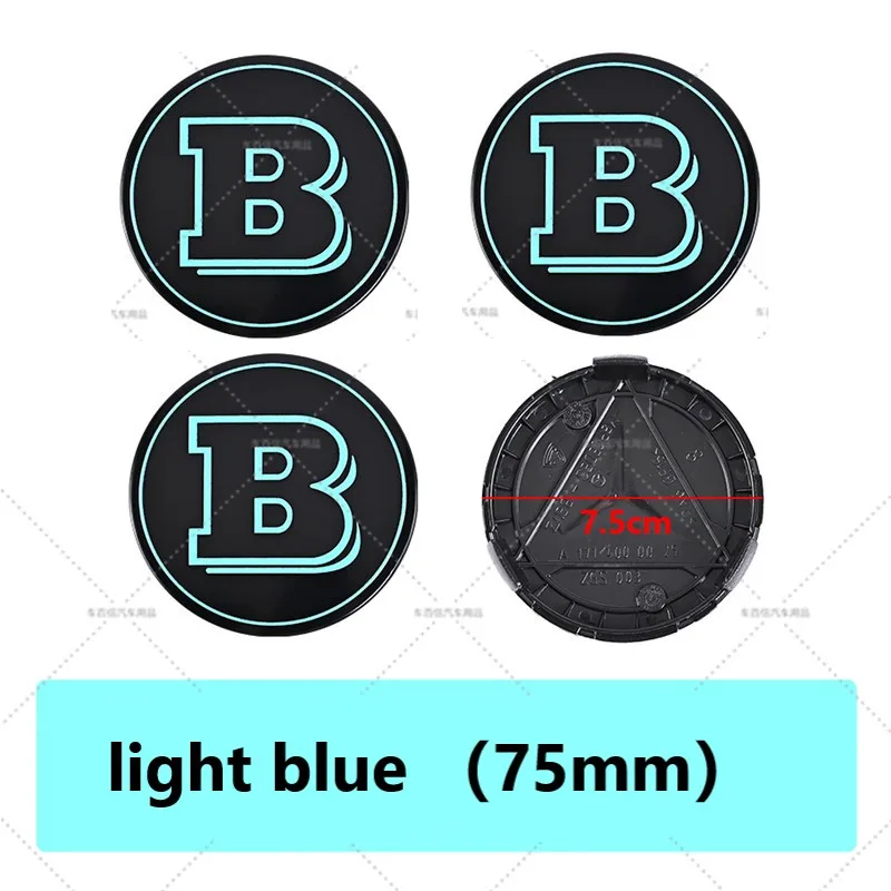 4個入り 75mm ホイールセンターハブキャップ BRABUS スマート GLA GLC CLA CLS W176 W177 W464 W204 W205 W206 W117 G65 G50 W212 W166 バッジ付きハブキャップ