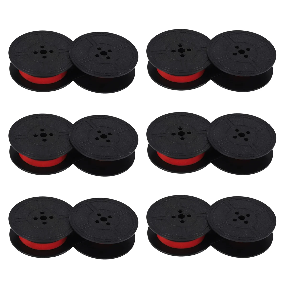 6Pack Typewriter Ribbon Twin Spool Typewriter Ribbon Red and Black Twin Spool Replacement Pack for Most Typewriter