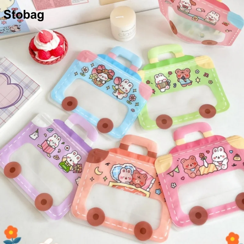 

StoBag 50pcs Cartoon Candy Packaging Bags Ziplock Child Gift Stand Up Kids Cute Plastic Sealed Food Cookies Snack Storage Pouch