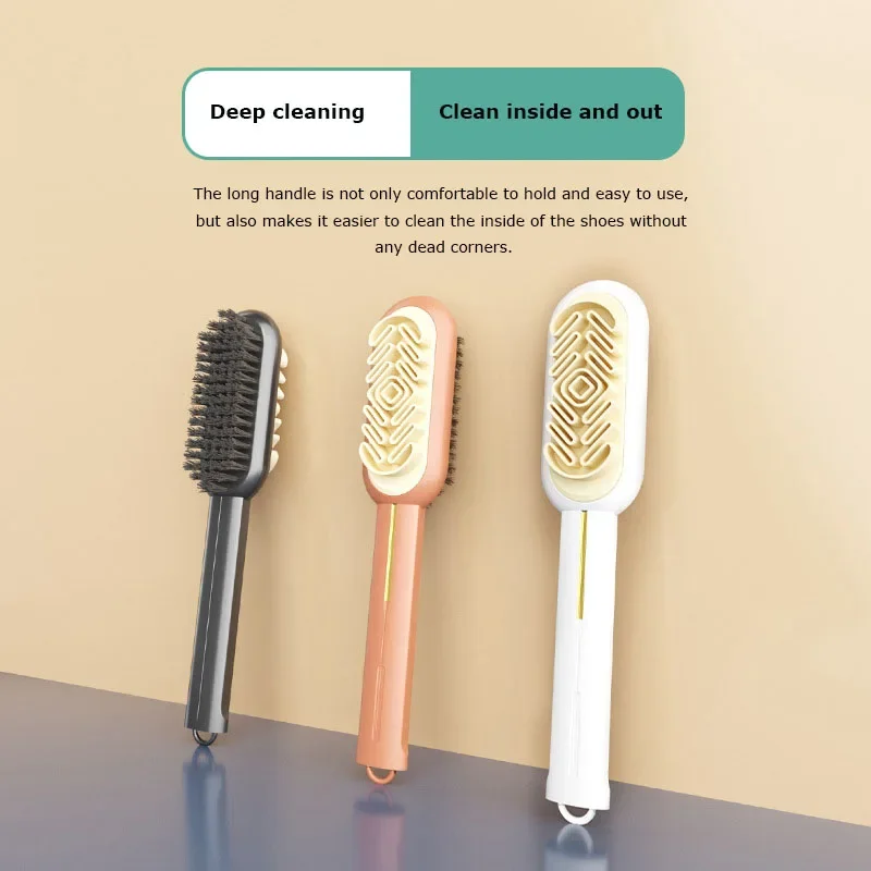 2 Sided Long Handle Suede Cleaning Brush Shoe Brush Sneakers Cleaner Shoes Stain Dust Boot Cleaner Stain Removal Rubber Brush