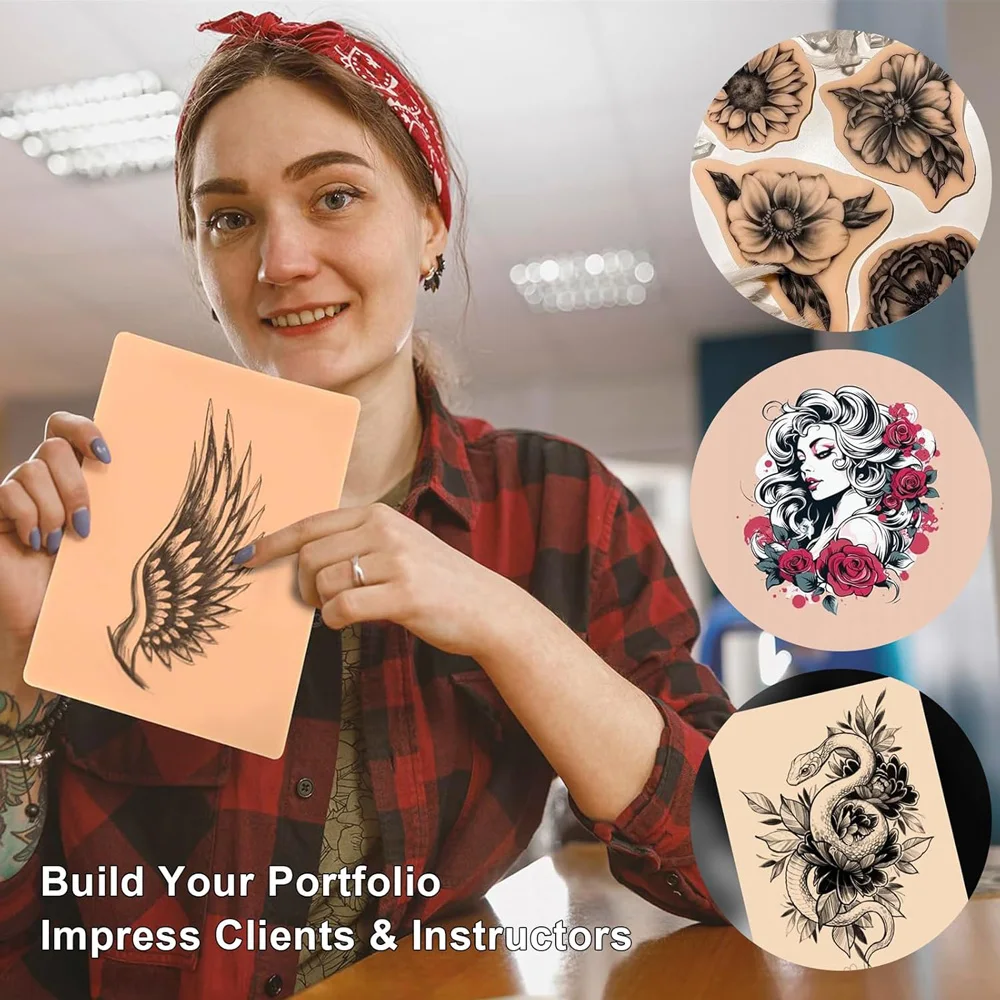 15/13/10/8/5/3/1 قطعة الوشم ممارسة الجلد فارغة وهمية الوشم الجلد الجلود الاصطناعية للمبتدئين الوشم الجلد وهمية أداة تمرين