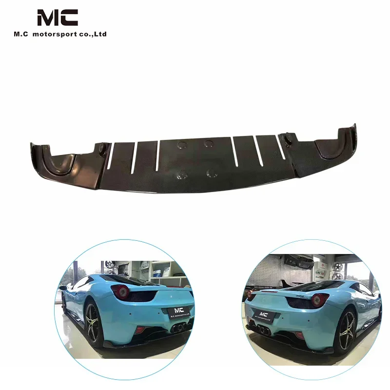 Carbon Fiber Side Skirt For Ferrari F458 hardtop V Style Carbon Fiber Rear Diffuser Italia 458 And Spider 2011-2016