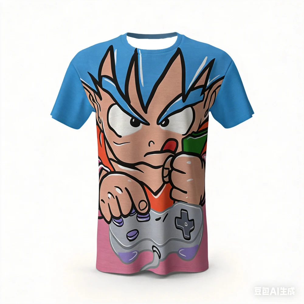 Japanese Anime Dragon Ball Z 3d Print Goku Play Nintendo Video Game Cool Funny Design T-Shirt Kids Adults Cosplay Tops Clothing