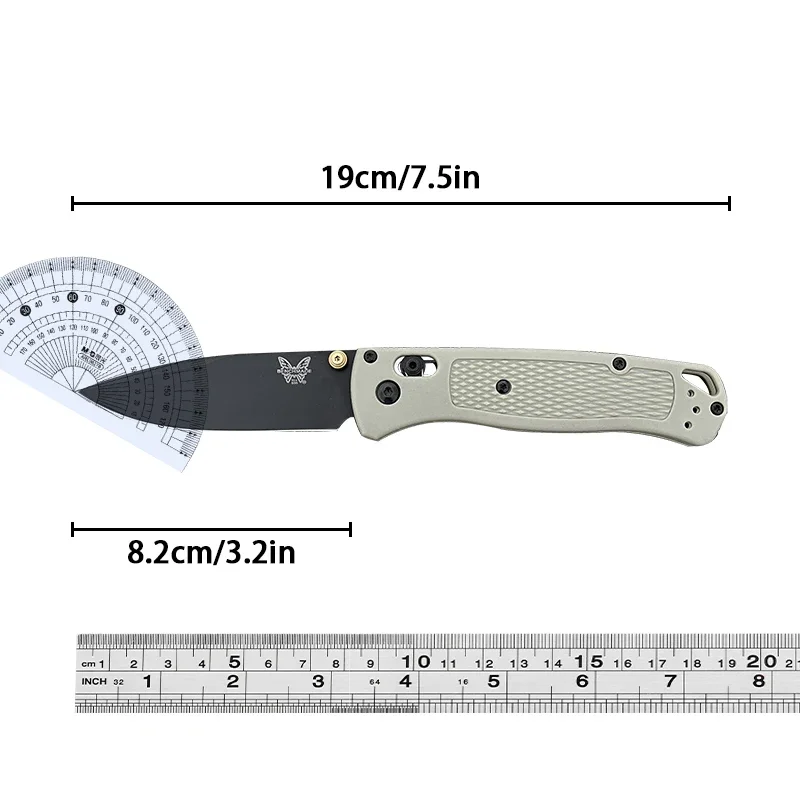 BM Bugout 535 EDC Knife Ranger Green Grivory Handle Knife CPM-S30V Stainless Steel Folding Knife Hiking Tactical Pocket Tool