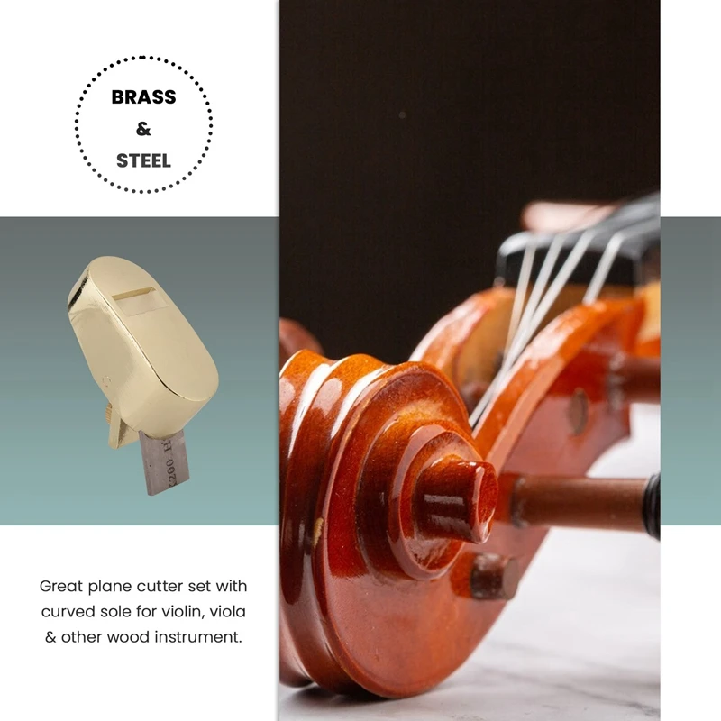 5 Piece Woodworking Plane Cutter Set Curved Sole Metal Copper Luthier Tool Violin Viola Cello Wooden Instrument-A55K