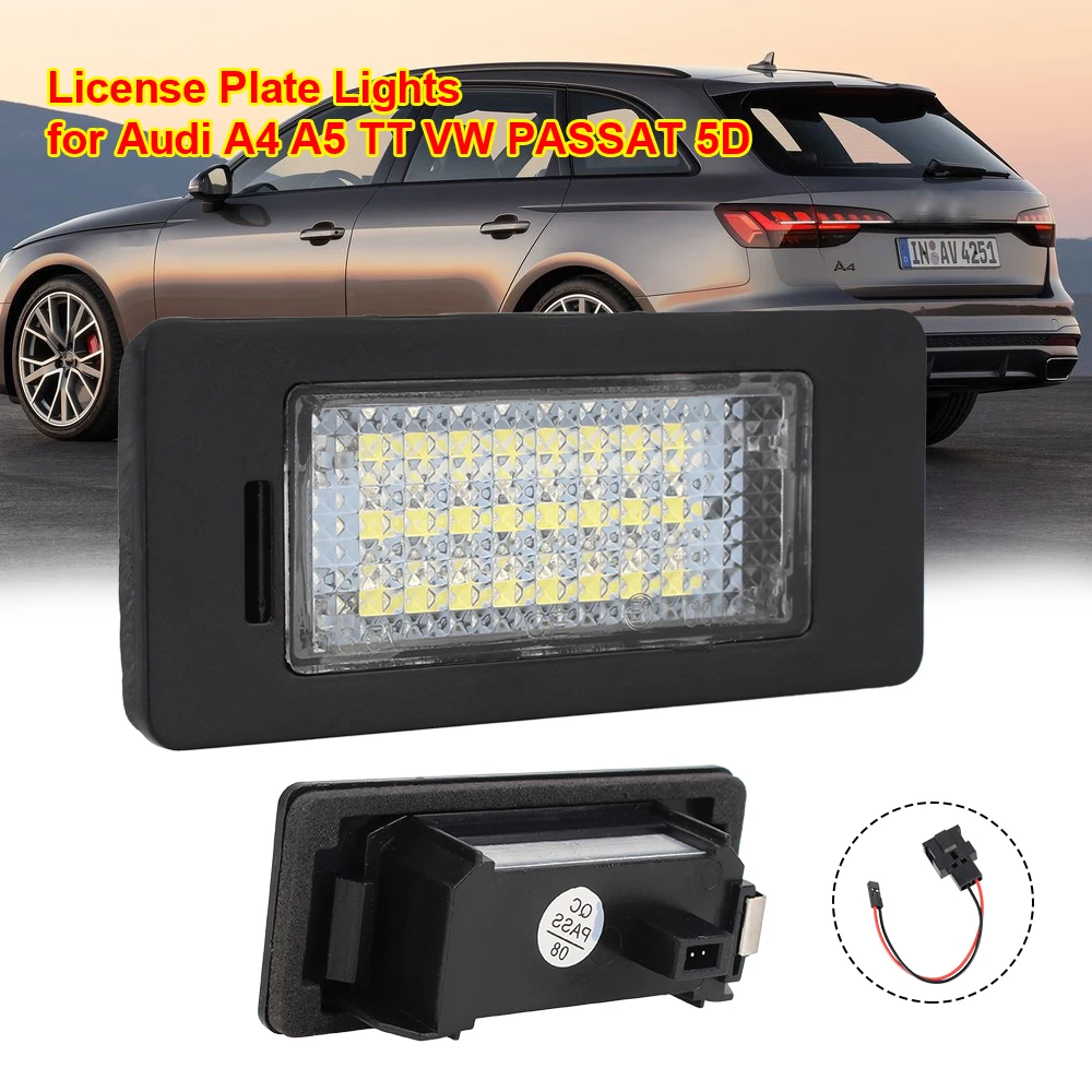 License Plate Number Light Car Accessories For Audi A4 B8 A5 S5 Q5 TT VW PASSAT 5D R36 12V 3W 2pcs 8T0943021