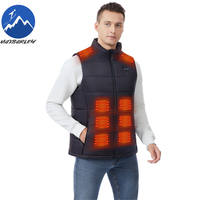 Maxbarley 21 Zone Heating Vest Mens USB Infrared Thermal Jacket Smart Heated Clothes Winter Cold-proof Thick Sleeveless Coat