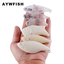 AYWFISH 10PCS 20PCS Unpainted Vibration Baits Fishing Lures Sinking Lipless Crankbait Wobblers Set VIB Blanks For Fishing DIY