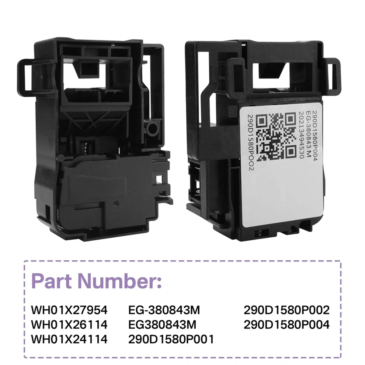 WH01X27954 Parte do interruptor de bloqueio da tampa da lavadora 290D1580P004 para conjunto de fechadura da porta da máquina de lavar de carga superior