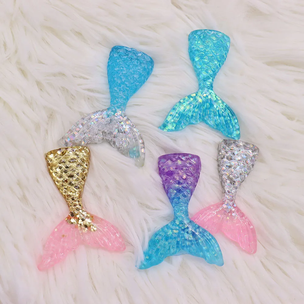 New 1pcs Resin Shoe Charms Sequin Colorful Mermaid Tail Buckle Clog Fit Wristbands Garden Shoes Button Decorations Xmas Gift