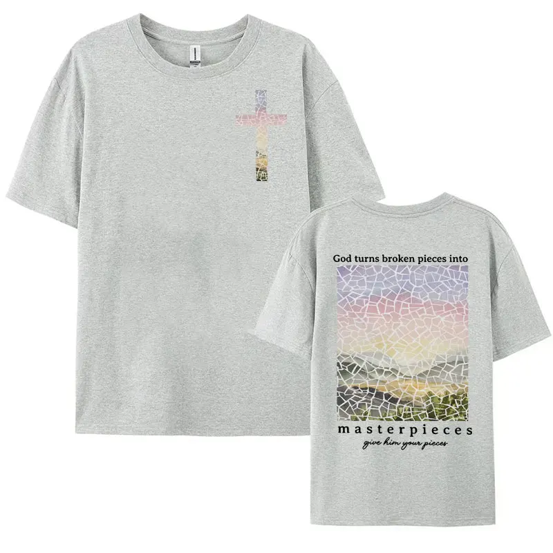 Bible Verse Christian T Shirt Religious Gift Jesus Apparel T-shirt for Men Women Vintage Cotton Short Sleeve T Shirts Streetwear