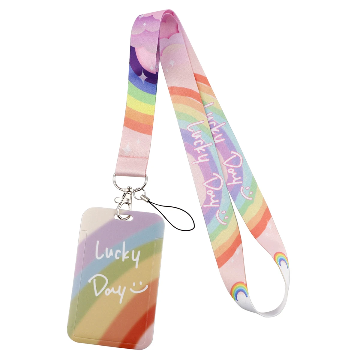 Rainbow Lucky Day Pink Lanyard Charm, Gift