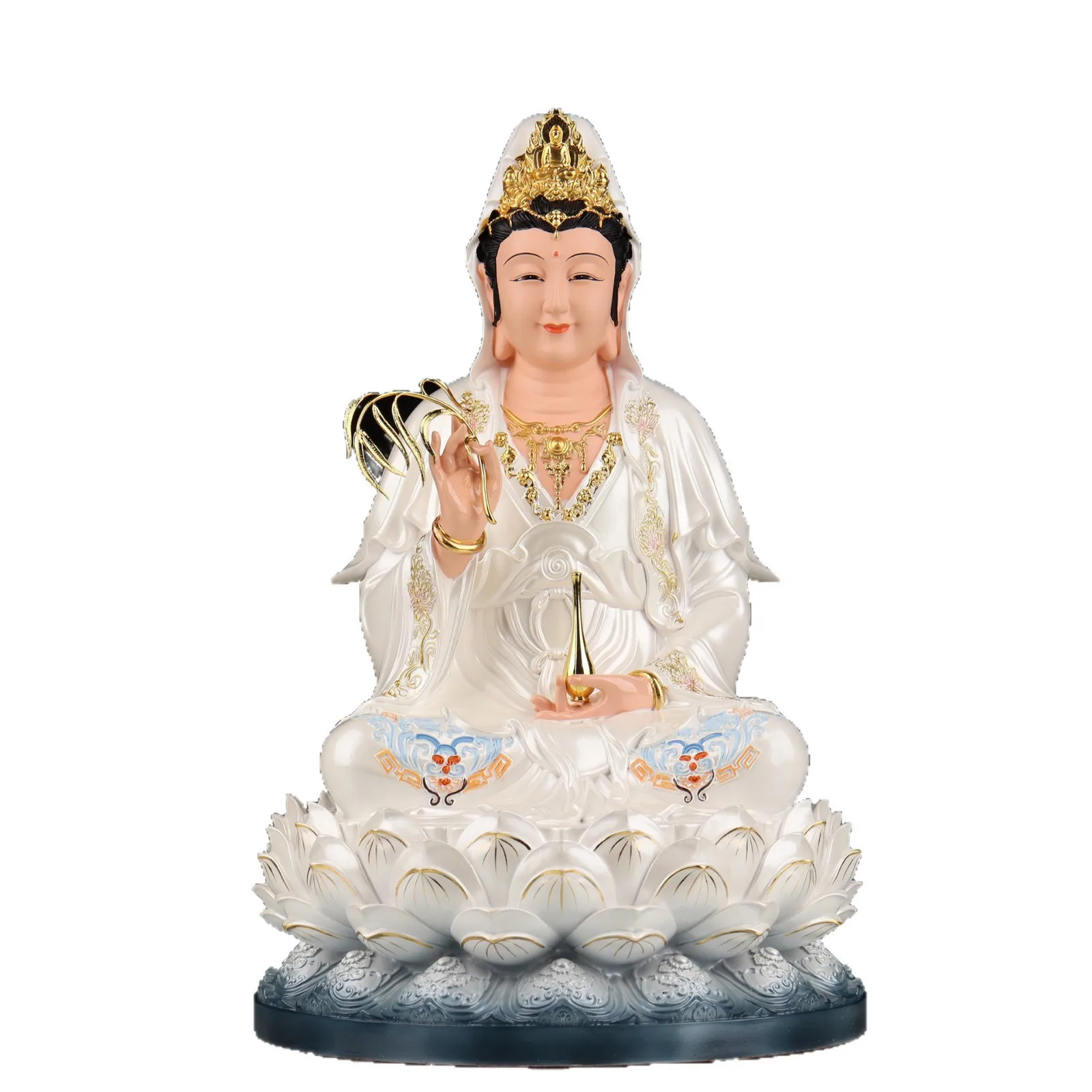 

DSA Avalokiteshvara Bodhisattva lotus resin Nanhai Avalokiteshvara Bodhisattva worship statue household handicrafts worship