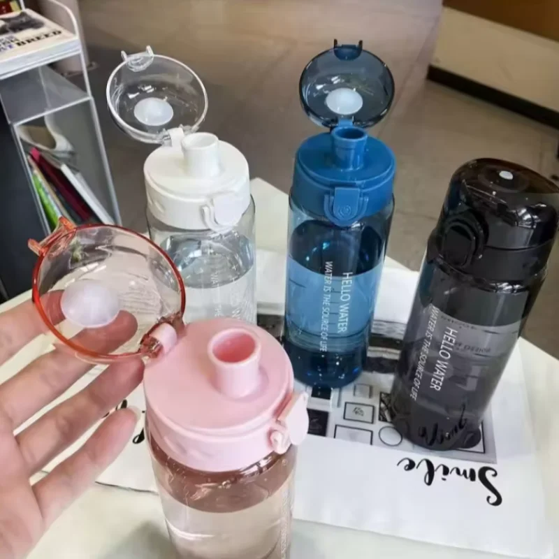 زجاجة مياه رياضية شفافة 780 مل محمولة لصالة الألعاب الرياضية والسفر زجاجة شرب شفافة مانعة للتسرب زجاجة بلوري