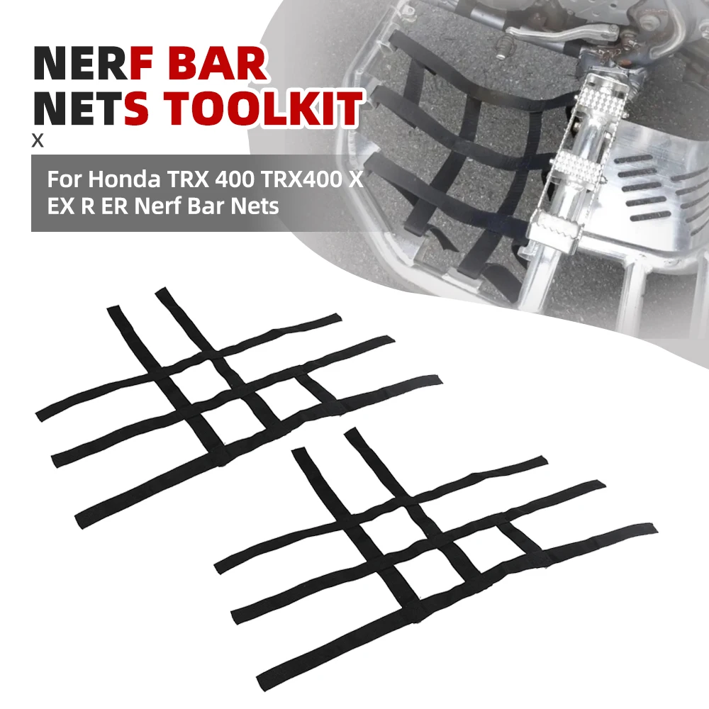 

For Arctic Cat DVX400 For Honda TRX 400 TRX400 X EX R ER Nerf Bar Nets Waterproof Nylon ATV Toolkit For Kawasaki KFX400 KFX400R