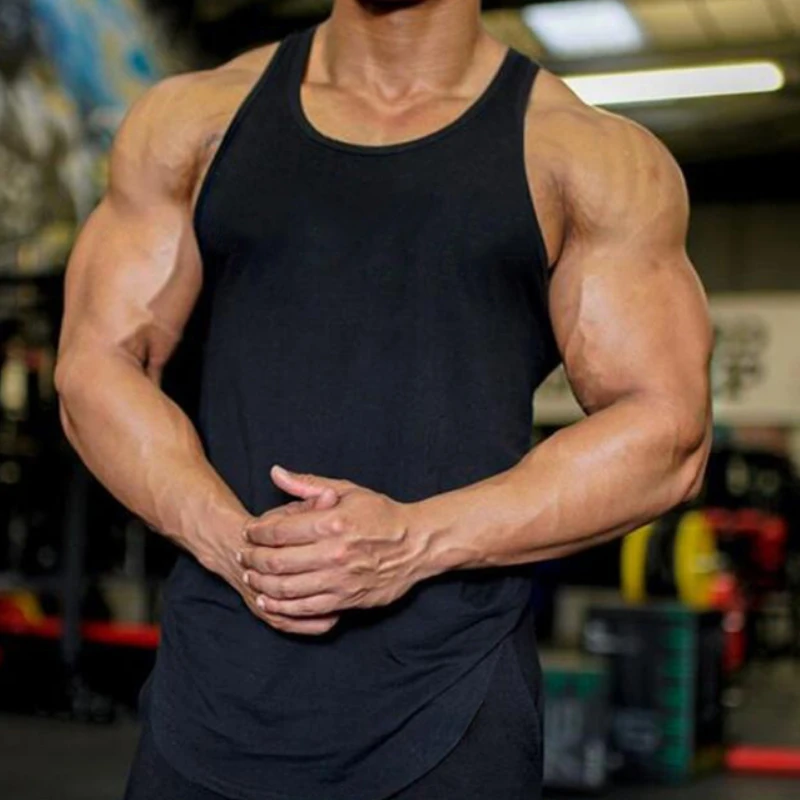 Summer Running Vests Men Bodybuilding Stringer Singlets Gym Clothing Sportwear Workout Muscle Exercise Cotton Fitness Tank Tops