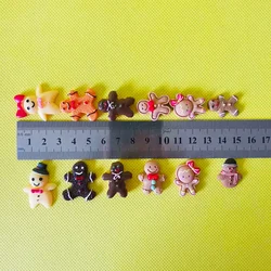 10pcs flat back boys girls cookies/miniatures Gingerbread man/cute fairy garden gnome/kawaii decor/crafts/figurine/diy supplies