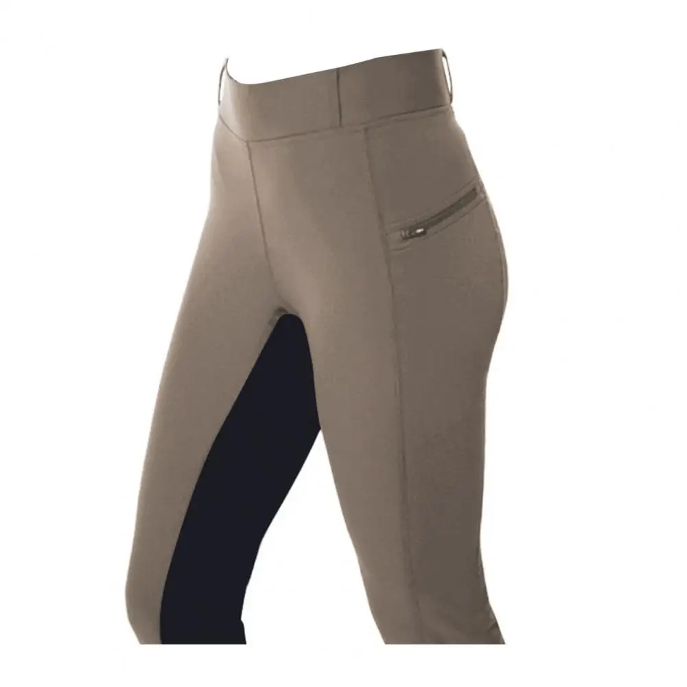 Pantalon d\'équitation taille haute pour femme, pantalon équestre assressenti, poches zippées, coupe couvertes, respirant, cheval, document