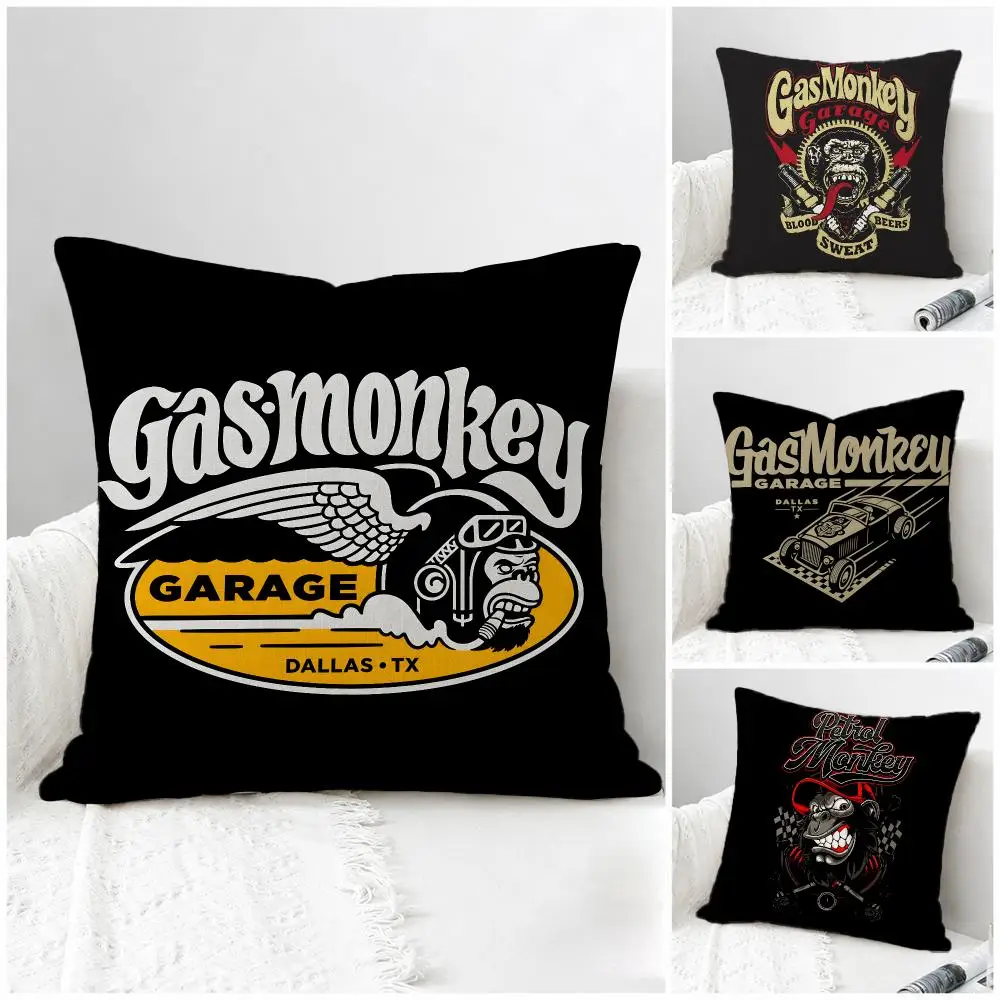 Image of TV-Show Gas Monkey Garage Kissenbezug-Set aus natürlichem Leinen, All-in-One-Dekoration für Sofa, Schlafzimmer & Stuhl
