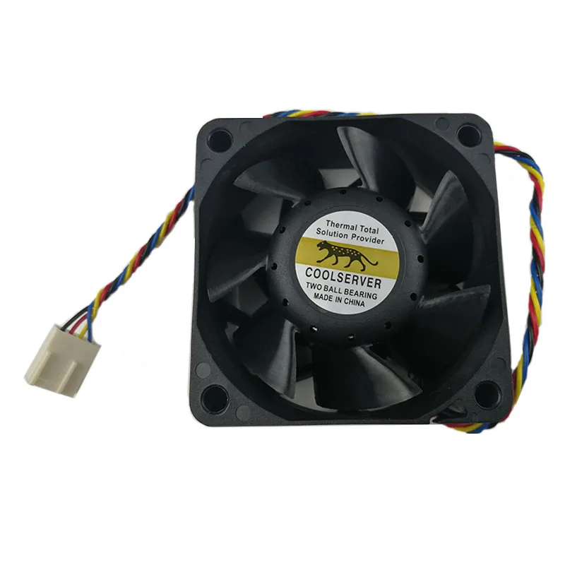 COOLSERVER 6025 Fan 6cm 12V 0.55A 4-pin 6025 Double Ball Radiator Computer Cpu Cooling Fan Cpu Cooler Replace