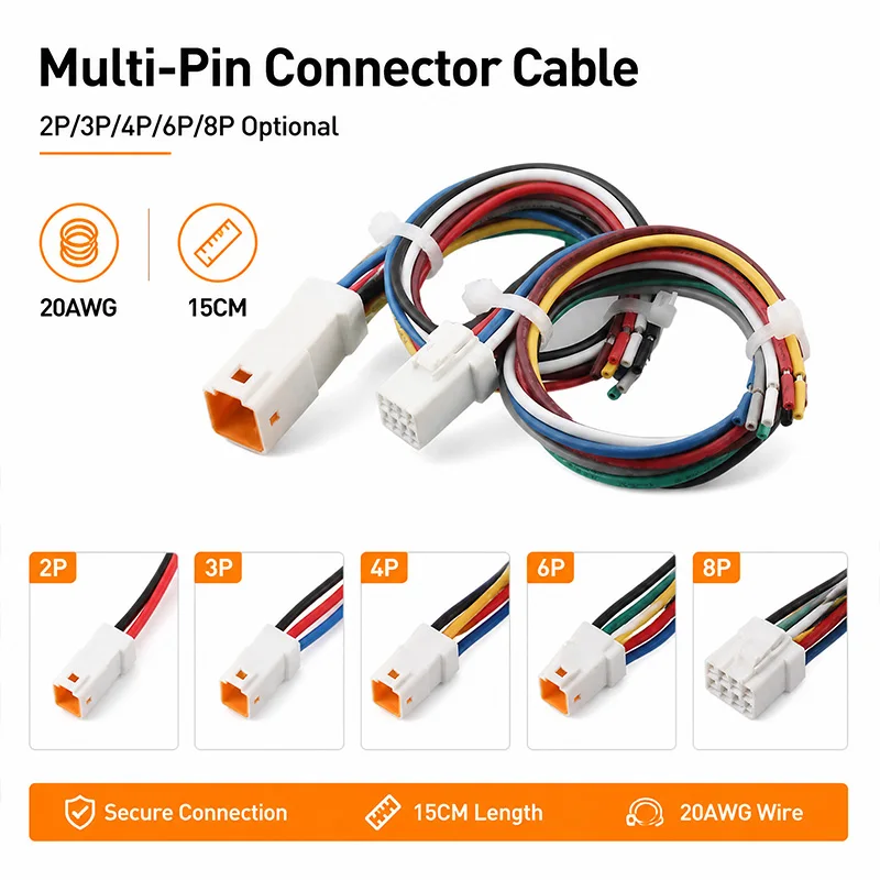 2P 3P 4P 6P 8P JST Wasserdichter Steckverbinder 20AWG 15CM Kabelbaum Stecker & Buchse Versiegelter Stecker Elektrisches Kabel für Automobil-DIY