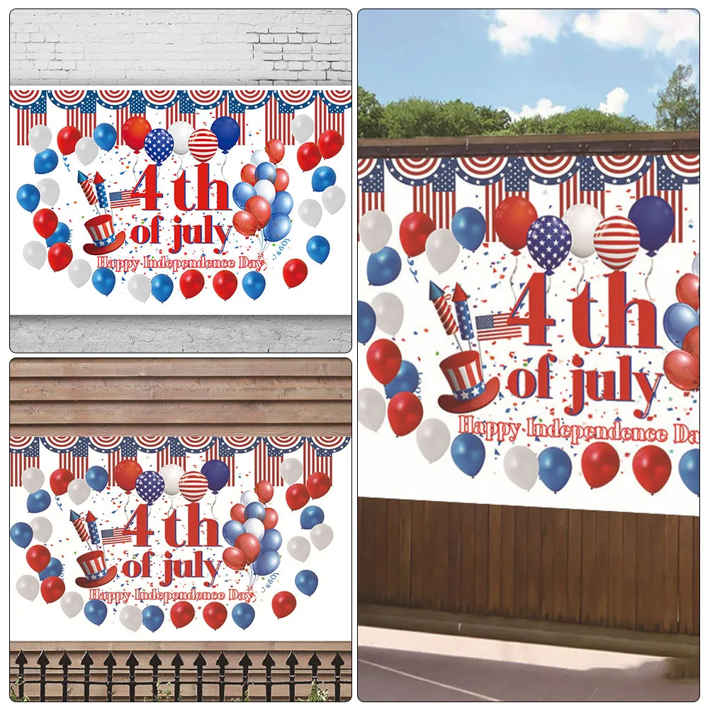 

Premium 4Th Of July Patriotic Banner Backdrop Durable Decorative Cloth Door Party Supplies Independence Day Decoration Sign Prop