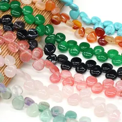 10x12mm Cross-hole Teardrop Shape Loose Bead Tiger Eye Malachite Spacer Beads for Jewelry Making DIY Necklace Bracelet Accessory