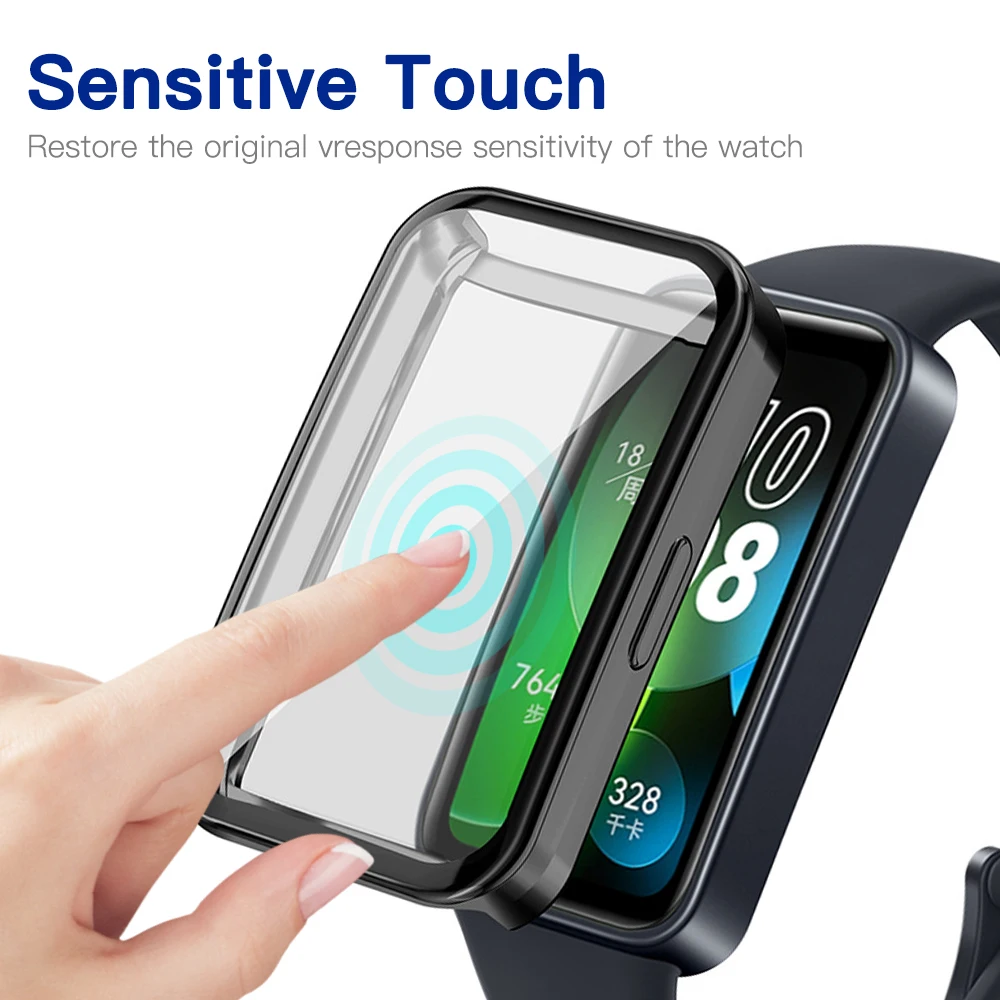 Capa Protetora Bumper All-around, Protetor de Tela TPU, Capa para Huawei Band 8 e 9