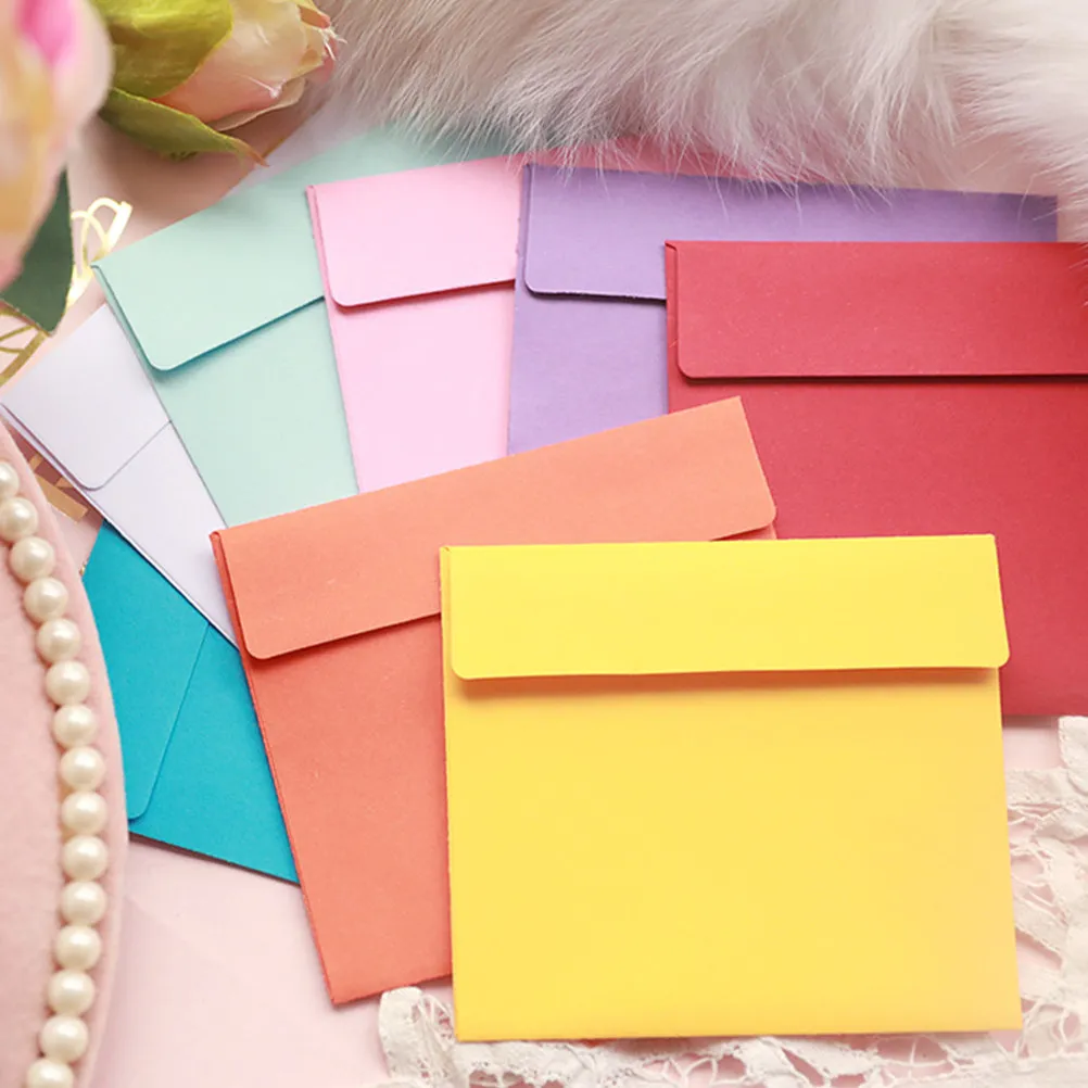 

100Pcs Colorful Envelopes Blank Writing Paper Envelopes for Greeting Cards Thank You Notes Decoration DIY Craft Projects