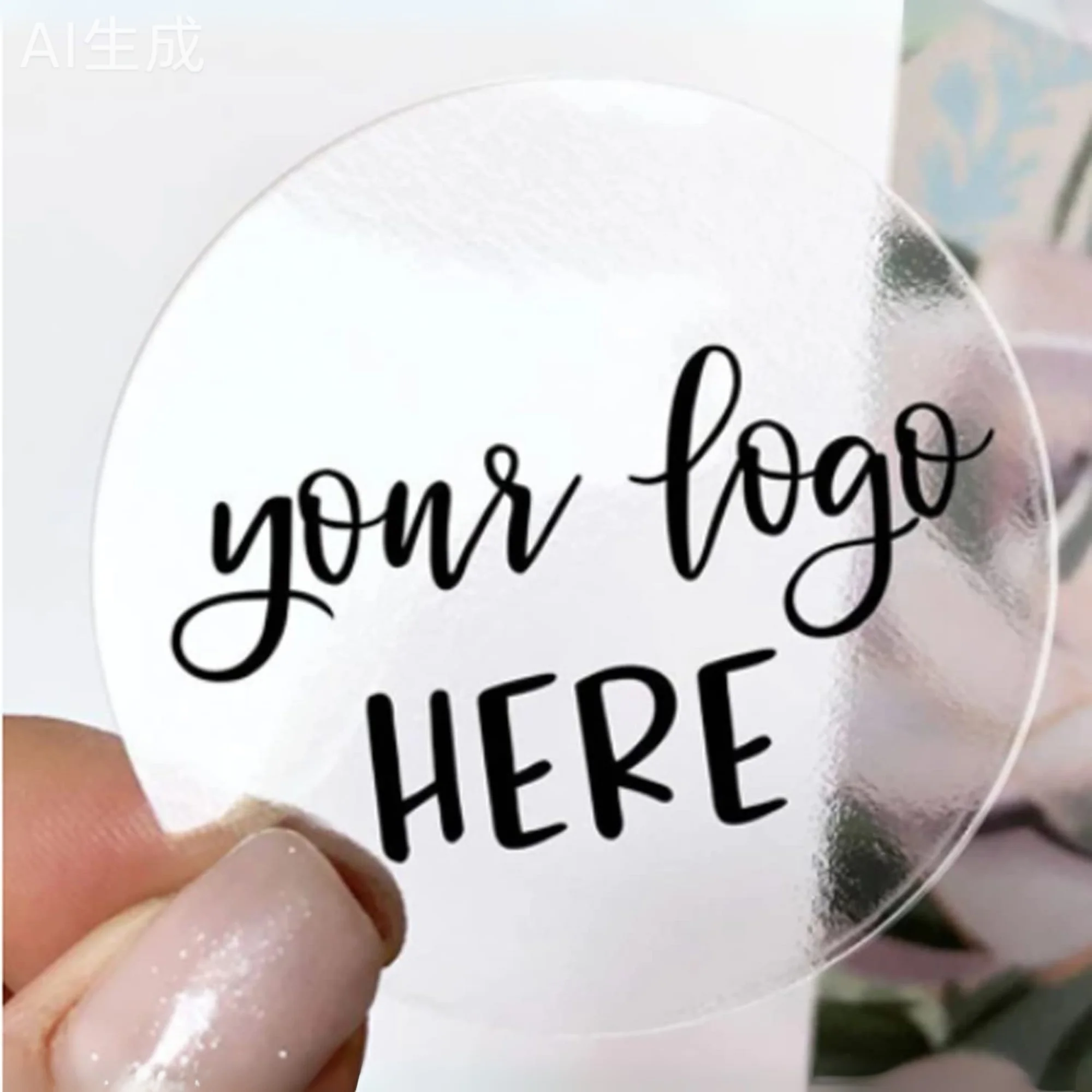 

500pcs Custom Stickers Transparent Custom Logo Labels Waterproof Personalized Stickers for Wedding Company Logo Gift Packaging