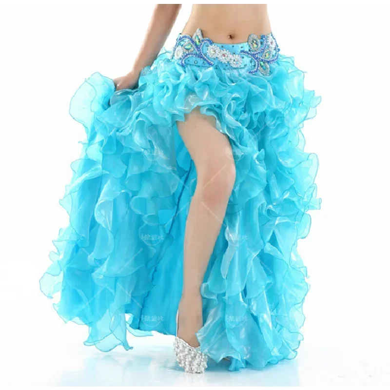 ชุดเต้นระบำหน้าท้องผ้าไหมสำหรับผู้หญิง ชุดเต้นระบำหน้าท้องเซ็กซี่สำหรับผู้หญิง กระโปรงเต้นระบำหน้าท้องสำหรับสุภาพสตรี