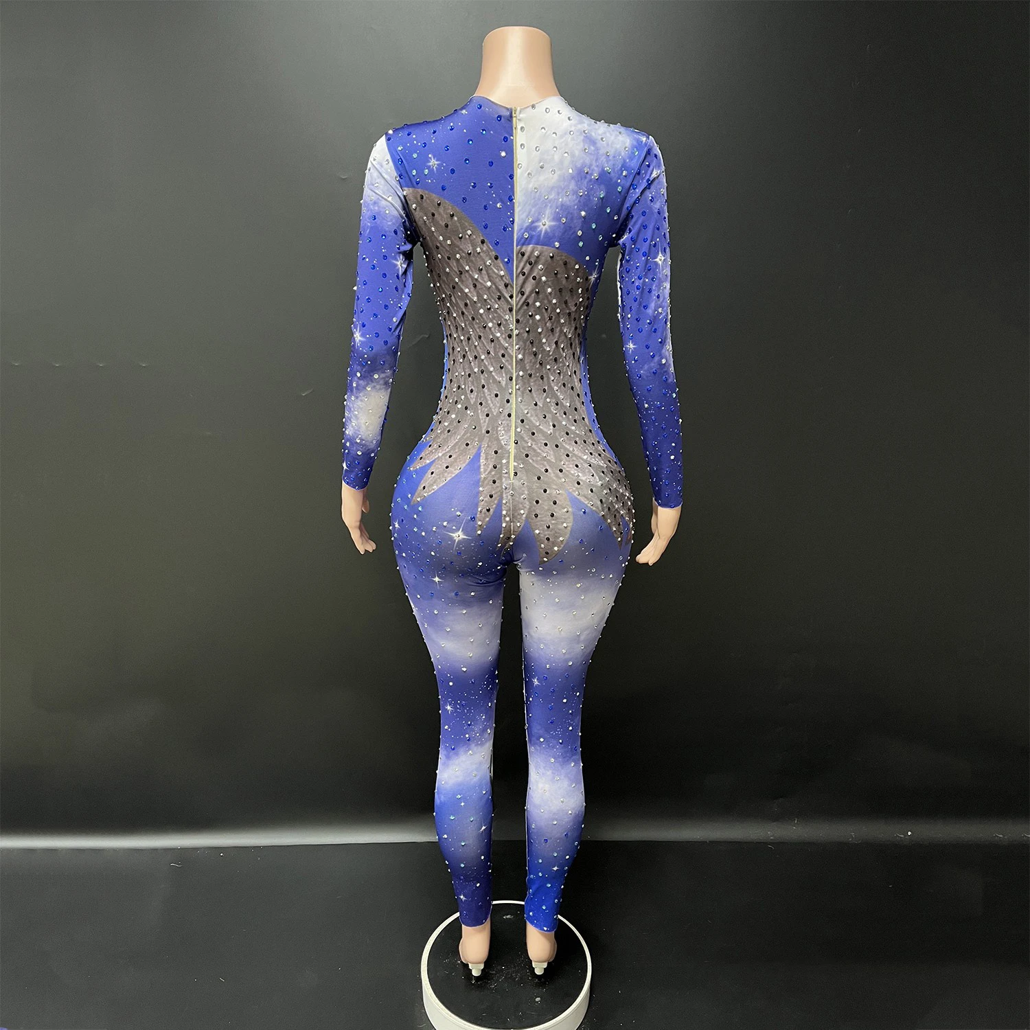 Strój do tańca jazzowego na Boże Narodzenie, strój na Halloween, do klubu nocnego, dla DJ-a, na rave, damski kombinezon z dżetami, kostium sceniczny Gogo XS10651