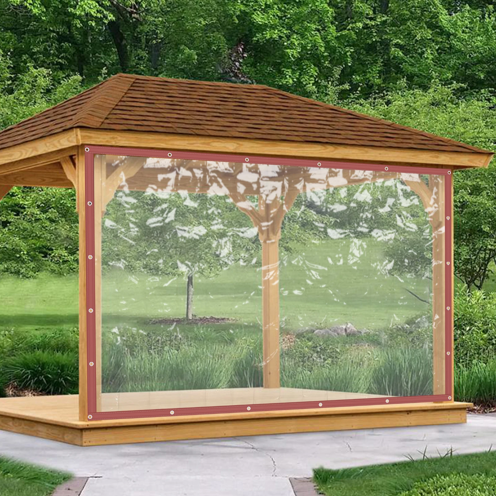 

LOYALHEARTDY Commercial Clear PVC Vinyl Awning Canopy Patio Roll Up Curtain Water Sun-proof Roll up Enclosure